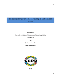 Literature Review on School Funding in Sub-Saharan