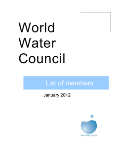 World Water Council January 2012 Académie De L'eau Académie