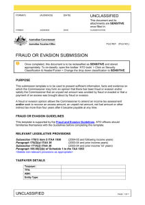 Fraud or evasion submission - Australian Taxation Office