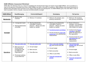 NAMI Affiliation Assessment Worksheet - NAMI-NC