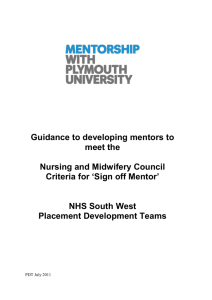 Guidance for preparing sign off mentors
