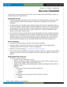 Go-live Checklist doc
