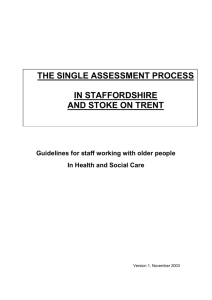 SINGLE ASSESSMENT PROCESS – DRAFT GUIDELINES