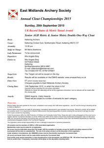 2015 EMAS Clout Entry Form - East Midlands Archery Society