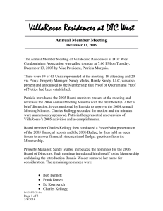 Minutes Annual Meeting Dec - VillaRosso Residences @ DTC West