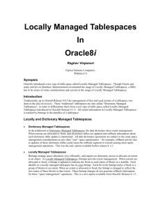 Locally Managed Tablespaces