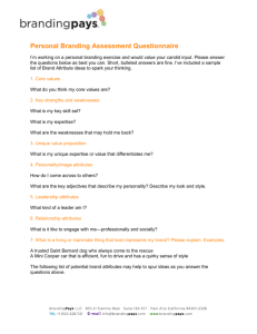 Personal Brand Assessment Questionnaire