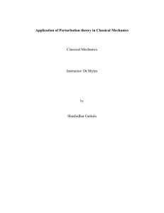 Application of Perturbation theory in Classical Mechanics