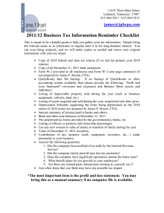 2004 Business Tax Information Reminder Checklist