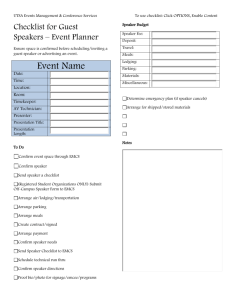 Guest Speaker Checklist
