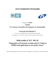 Revised report on the design of the energy system model