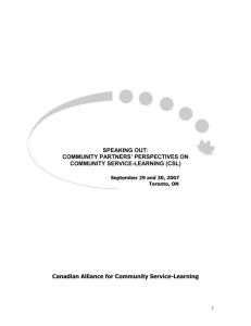 report - Canadian Alliance for Community Service Learning