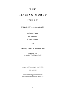 THE RINGING WORLD INDEX 1993