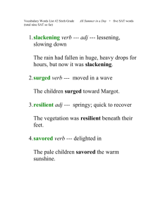 Vocabulary Words List #2 All Summer in a Day + five SAT words