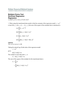 Nonlinear Regression Quiz Solution