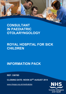 consultant in paediatric otolaryngology royal hospital for sick