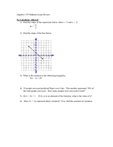 Algebra 1 CP Midterm Exam Review