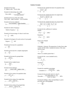 Statistics Formulas - howardmulvihillsclassroom