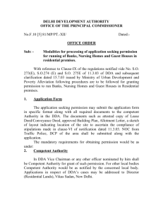 application for permission/regularization of banks, nursing