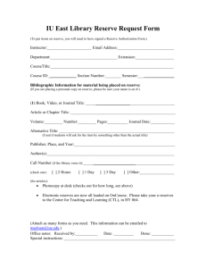 IU East Library Reserve Request Form