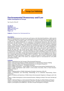 Environmental Democracy and Law Public Participation in Europe b