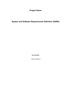 1.1 Purpose of the System and Software Requirements Definition