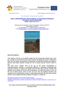 Book Description - Departamentul de Geografie, Turism şi