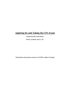 Applying for and Taking the CPA Exam