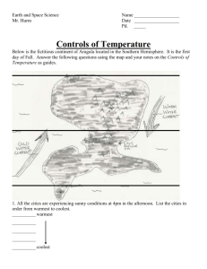 Controls of Temperature Worksheet