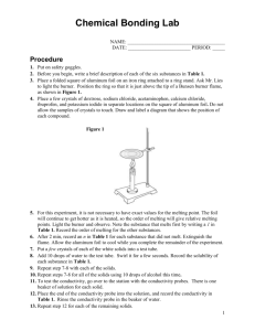 Chemical Bonding Lab - Mr. Lies' Science Page