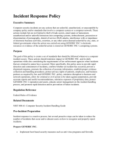 Incident Response Policy Executive Summary Computer security