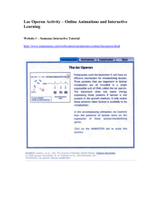 Lac Operon Activity – Online Animations and Interactive Learning