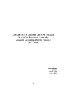 Evaluation of a Distance Learning Program