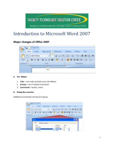 Major changes of Office 2007 - Humboldt State University: Training