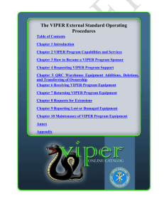 Chapter 6 Receiving VIPER Program Equipment