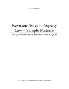 Revision Notes – Property Law – Sample Material