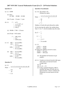 2007 NSW HSC General Mathematics Exam Q'ns 23
