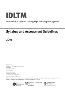 Syllabus and Assessment Guidelines