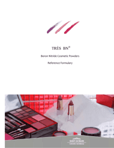 TRÈS BN Boron Nitride Cosmetic Powders Reference Formulary