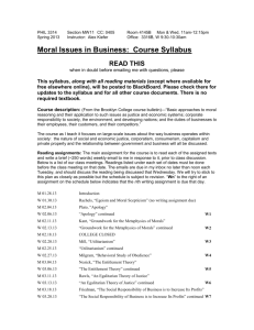 Moral Issues in Business - Brooklyn College