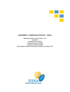 ASSIGNMENT 2: MARKETING STRATEGY – SEEKA Marketing