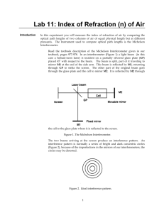 Lab 11: Index of Refraction (n) of Air