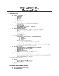 Basic Elements of a Marketing Plan