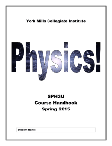 SPH3U Course Handbook Spring 2015