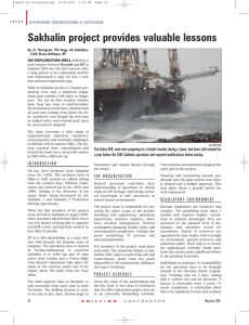 Sakhalin project provides valuable lessons