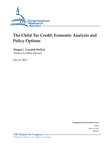 The Child Tax Credit: Economic Analysis and Policy Options