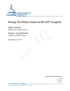 Energy Tax Policy: Issues in the 112th Congress