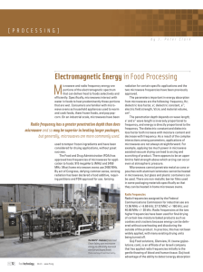 Electromagnetic Energy in Food Processing
