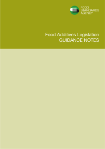 Food Additives Legislation – Guidance Notes