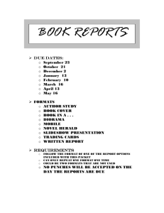 Book Report Packet 6th Hour